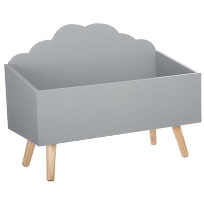 Aufbewahrungskiste für Kinderzimmer, Spielzeugkiste, 58 x 28 x 45 cm, Wolken-Motiv, mdf