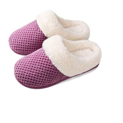 Women's Slippers Memory Foam Comfortable Plush Warm Rubber Soles Non-Slip Indoor38/39EU