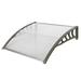 0TFitness Window Awnings 40 x 38 Front Door Awnings Canopies Window Awning Cover Patio Eaves Canopy Decorator Door Window Rain Cover Window Awning for Home Office Transparent & Gray