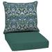 Arden Selections Reversible Outdoor Deep Seating Cushion Set 24 x 24 Sapphire Aurora Blue Damask