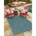 Rugs.com Outdoor Solid Collection Rug â€“ 9 x 12 Teal Flatweave Rug Perfect For Living Rooms Large Dining Rooms Open Floorplans