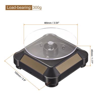 Solar Display Stand Turntable, Double Used Rotating Display with Light