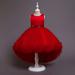 Zpanxa Toddler Girls Princess Dress Little Girls Party Wedding Formal Dress Flower Tail Dress Net Gauze Dress Kids Pageant Flower Girl Sleeveless Dress Birthday Gifts for Girls Red (3-4 Years)