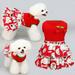 Aosijia Dog Christmas Dress Red Santa Claus Printed Puppy Dog Cat Winter Warm Coat Costume Dresses M