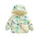 B91xZ Baby Clothes For Girls Winter Coats Kids Baby Boys Girls Cute Printed Light Padded Jacket Bear Hooded Girls Winter Coats Big Girls Green 12-18 Months