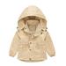 B91xZ Toddler Girl Clothes Kids Boys Girls Winter Coat With Pocket Hooded Jacket Toddler Zipper Windproof Outwear Toddler Girl 4t Winter Jacket Beige 5-6 Years