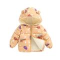 B91xZ Girls Outerwear Jackets & Coats Winter Coats Kids Baby Boys Girls Cute Printed Light Padded Jacket Bear Hooded Girls Winter Coats Big Girls Orange 3-4 Years