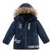 kpoplk Toddler Baby Boys Girls Winter Coats Kids Zipper Coat Windproof Toddler Winter Baby Girls Boys Jacket Button Hooded Boys Jacket Coat(5 Y Navy)