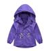 B91xZ Toddler Girl Clothes Kids Boys Girls Winter Coat With Pocket Hooded Jacket Toddler Zipper Windproof Outwear Toddler Girl 4t Winter Jacket Purple 5-6 Years