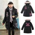 Floleo Girls Kids Outfits Toddler Kids Children Girls Letter Cute Thick Hooded Zipper Jacket Coat Clothes