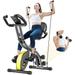 Cycool 3-IN-1 Folding Magnetic Exercise Bike Indoor Cycling X Bike Dumbbells Arm Resistance Bands 220 Black