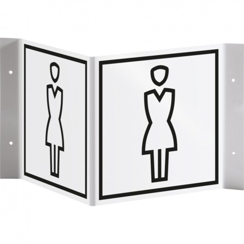 Schild I Tür-Nasenschild Piktogramm WC Damen, Kunststoff, 150x150mm Image