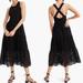 J. Crew Dresses | J.Crew Tiered Midi Dress With Eyelet Trim S | Color: Black | Size: S