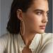 Anthropologie Jewelry | New~ Anthropologie Pave Crystal Gold Hoop Earrings | Color: Gold | Size: Os