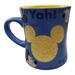 Disney Dining | Disney Mickey Mouse Coffee Mug Cup Blue Yellow Verbage Theme Parks 16oz Textured | Color: Blue/Yellow | Size: 16oz