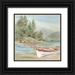 Coulter Cynthia 15x15 Black Ornate Wood Framed with Double Matting Museum Art Print Titled - Woodland Reflections VI-Rowboat