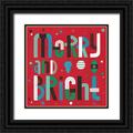 Marshall Laura 15x15 Black Ornate Wood Framed with Double Matting Museum Art Print Titled - Retro Holiday IV Bright