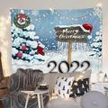 Christmas Wall Hanging Tapestry Cartoon Snowflake Christmas Tree Fireplace Print Photography Backgrounds Home Decoration(150*130cm)