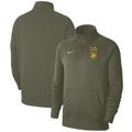 Men's Nike Olive Army Black Knights 1st Armored Division Old Ironsides Club Fleece Quarter-Zip Pullover Jacket