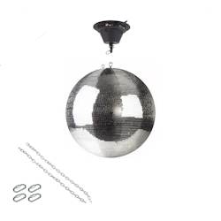 SATISFIRE Spiegelkugel Set 40cm Kugel PREMIUM + Motor MBM-404, 2 Ketten, 4 Kettenglieder Image