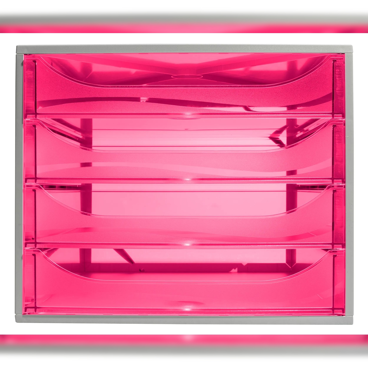 Exacompta 228654D 1x ECOBOX Schubladenbox mit 4 Laden - Himbeerfarben Image