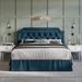 Elegance Velvet Button Tufted Upholstered Platform Bed, King in Navy Blue - CasePiece USA C8358KPL-NBL-VV