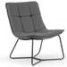 Aurele Grey Faux Leather Armless Accent Chair with Black Metal Legs - Glamour Home GHACC-1506