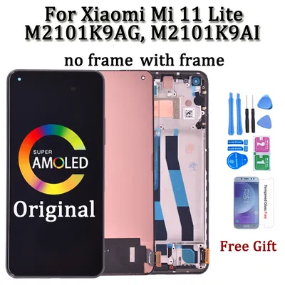 Ensemble écran tactile LCD AMOLED de remplacement 6.55 pouces pour Xiaomi MI 11 Lite M210 9AG