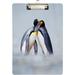 KXMDXA Cute Embracing Penguins Clipboard Hardboard Wood Nursing Clip Board and Pull for Standard A4 Letter 13x9 inches