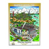 Super Bowl LI 18" x 24" Poster Print Designed by Charles Fazzino