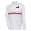 Men's Antigua Heather Gray/Red Buffalo Bills Bullseye Quarter-Zip Pullover Top