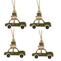 Christmas Savings! Dvkptbk 4PC Wooden Hanging Christmas Tree Cabin Elk Car Ornament Xmas Party Home Decor