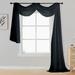 OVZME Sheer Window Curtain Scarf Valance 40x216 Home Event Designs Extra Long Scarves Elegant Solid Decorative Topper Wedding Valance Curtain for Living Room Bedroom Ceremony 1pc Black