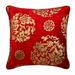 Pillow Cover Red Pillow Cover 18x18 inch (45x45 cm) Handmade Red Pillow Cover Velvet Square Throw Pillow Cover Floral Printed Velvet Throw Pillow Cover Floral - Gold Charming