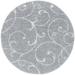 Tayse Soho Shag Shag Area Rug SOH1102 Transitional Silver Leaves Curls 5 3 x 5 3 Round