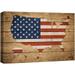 wall26 Canvas Print Wall Art Vintage American Flag United States Map USA July 4th Wood Panels Modern Art Multicolor Zen Traditional Decorative Colorful for Living Room Bedroom Office - 32 x48&