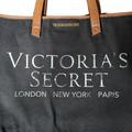 Victoria's Secret Bags | L Tote Gym Weekend Travel Bag Black Pink Stripe Victoria's Secret Distressed | Color: Black/White | Size: Os