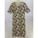 Lularoe Dresses | Lularoe Women's T Shirt Dress Short Sleeve Floral Size Small Yellow Black | Color: Black/Yellow | Size: S