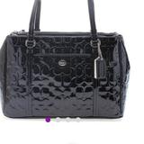 Coach Bags | Coach Black Peyton Signature C-Embossed Patent Leather Satchel Bag | Color: Black | Size: Os