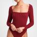 Free People Tops | Free People Intimately Beside Me Wine Red Long Sleeve Square Neck Bodysuit | Color: Purple/Red | Size: Xs