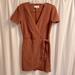 Madewell Dresses | Madewell Texture And Thread Faux Wrap Dress | Color: Brown/Orange | Size: Xs