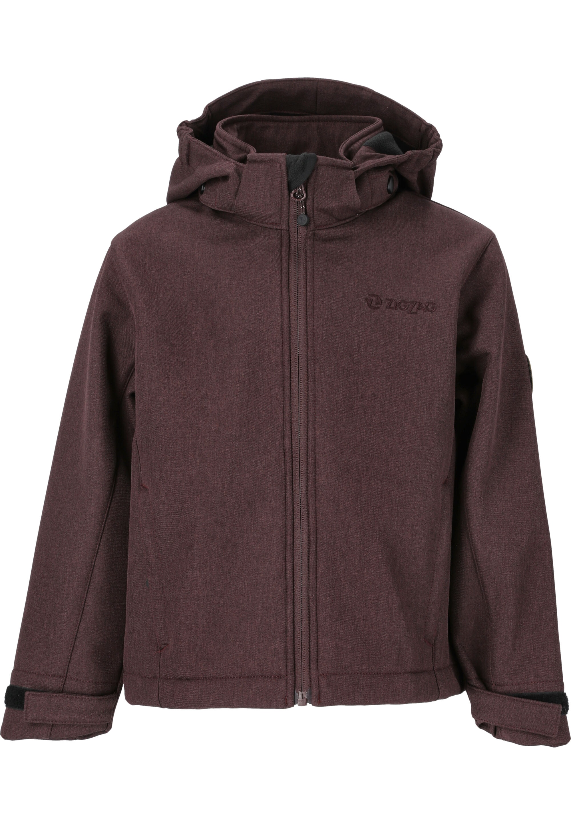 Softshelljacke ZIGZAG "MANONE MELANGE WATERPROOF", Kinder, Gr. 92, rot (weinrot), 100% Polyester, meliert, normal, ohne Ausschnitt, Jacken, mit weichem Innenfleece Image