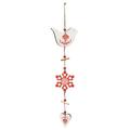 The Holiday Aisle® Swedish Bird/Snowflake/Heart Wood Dangle Holiday Shaped Ornament Wood in Brown/Red/White | 15.5 H x 4.5 W x 0.25 D in | Wayfair