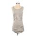 Max Studio Casual Dress - Bodycon Scoop Neck Sleeveless: Tan Print Dresses - Women's Size Small