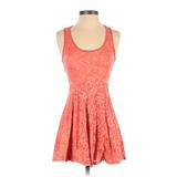 Banana Lemon Casual Dress - A-Line Scoop Neck Sleeveless: Orange Print Dresses - Women's Size X-Small