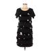 Joe Fresh Casual Dress - Shift Scoop Neck Short sleeves: Black Dresses - Women's Size Medium