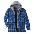 Blair Men's Haband Tailgater™ Sherpa Lined Men's Flannel Jacket - Navy - M