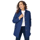 Blair Women's Quilted Car Coat - Blue - MED - Petite