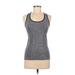 Kathy Active Tank Top: Gray Color Block Activewear - Women's Size 1