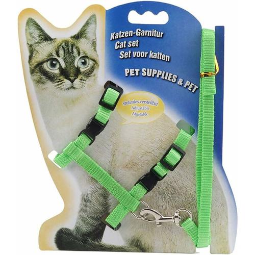 Katzengeschirr und Leine – verstellbares Zuggeschirr – Katzenhalsband